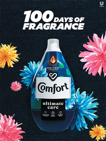 Comfort Ultimate Care delivers intense waves of fragrance lasting up to 100 days.