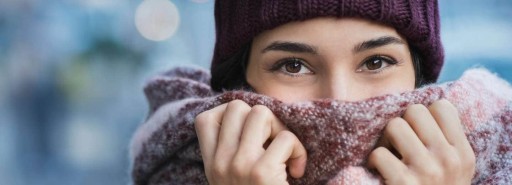 Woman wearing woollen items